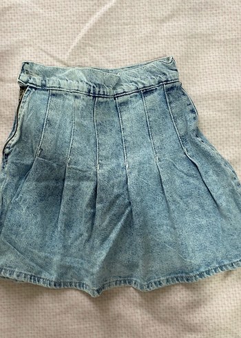 Mavi Pilili Denim Midi Etek - Görsel 2