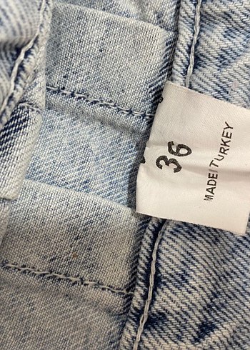 Mavi Pilili Denim Midi Etek - Görsel 3