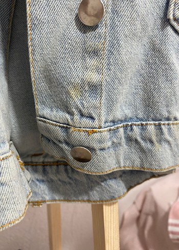 Gri Düğmeli Kadın Denim Ceket - Görsel 3