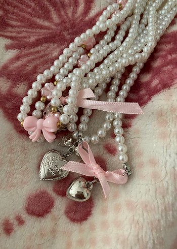 Shein Pembe İnci Bohem Midi Kolye - Görsel 9