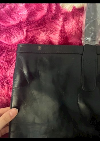 Siyah Deri Tokalı Kadın Çanta - Görsel 2