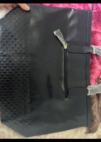 Siyah Deri Tokalı Kadın Çanta - Görsel 3