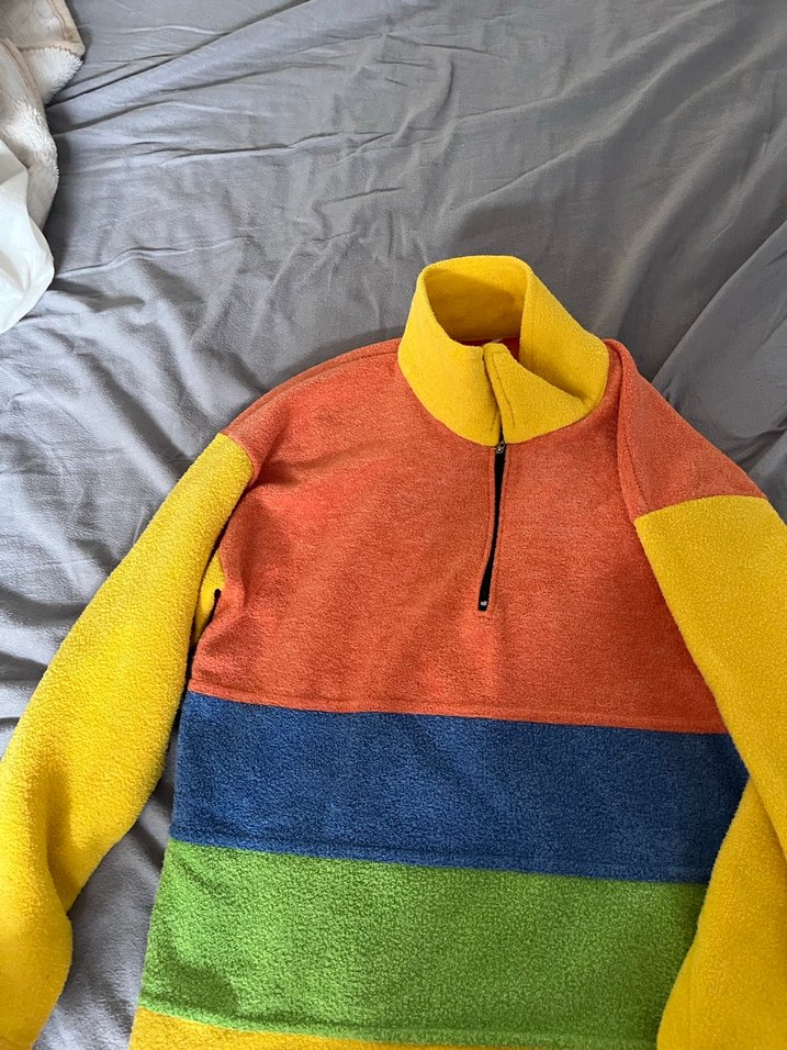 Renkli Fermuarlı Erkek Polar Sweatshirt - Görsel 2