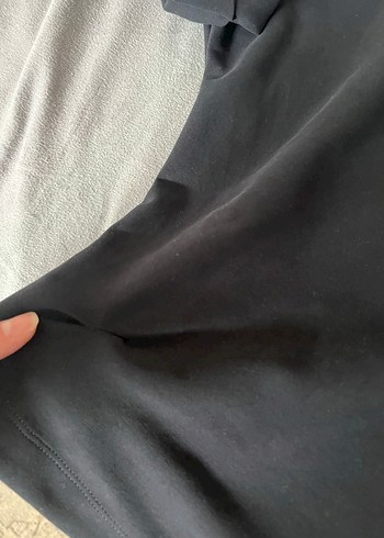 Yüksek Yakalı Siyah Hamile Midi Tişört - Görsel 3