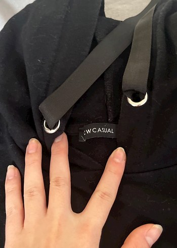 Kapitone Mickey Mouse Baskılı Siyah Kapüşonlu Sweatshirt - Görsel 3