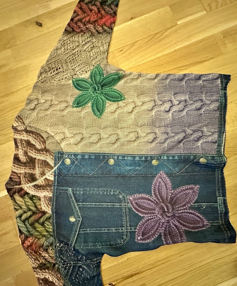 Nakışlı Örgü Bohem Kadın Kazak - Görsel 4