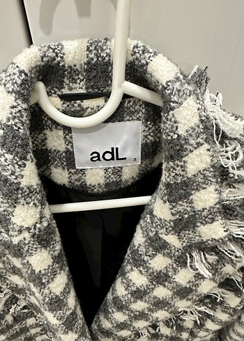 Gri Ekose Mini Düğmeli Kadın Blazer - Görsel 3