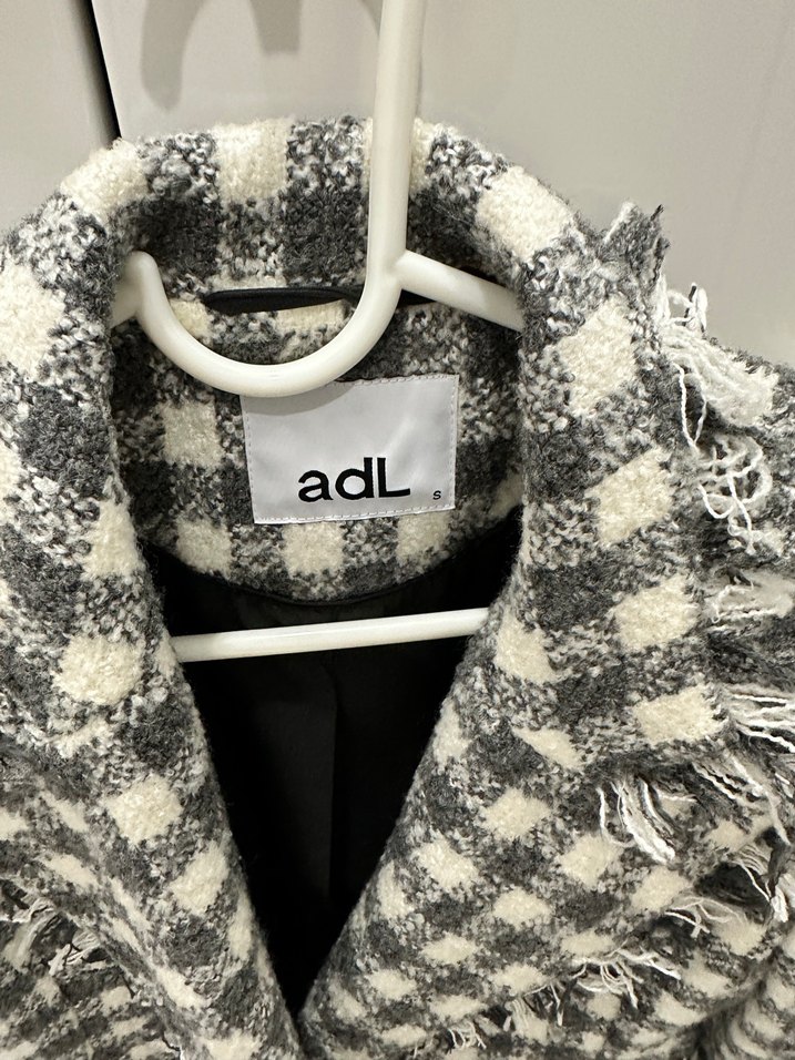 Gri Ekose Mini Düğmeli Kadın Blazer - Görsel 3