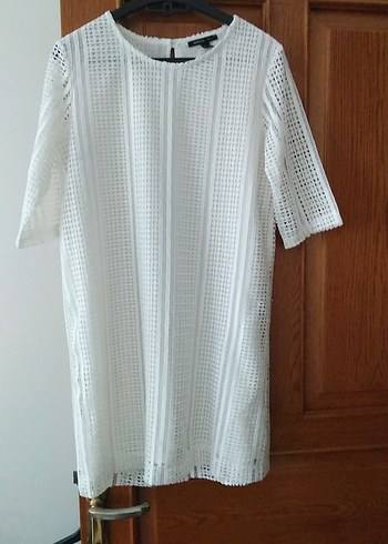 Mango Kadın Beyaz Dantel Detaylı Midi Tunik
