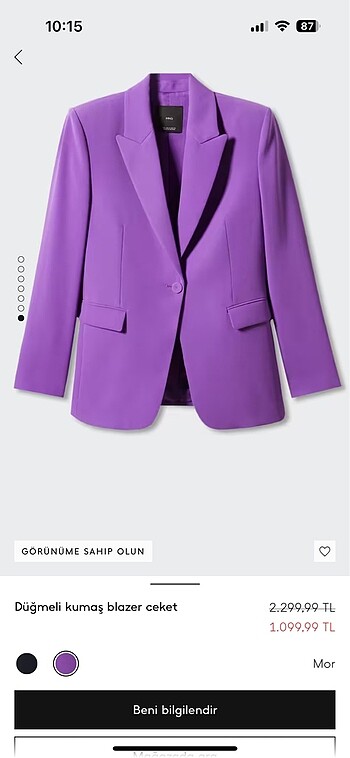Mango kumaş blazer ceket