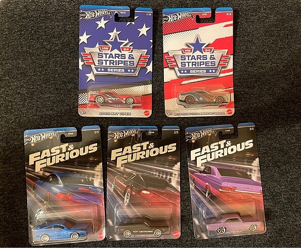 Hot Wheels Fast & Furious ve Stars & Stripes araçlar