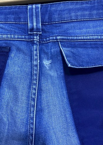 Erkek Renkli Kot Şort Bol Kesim - Görsel 3