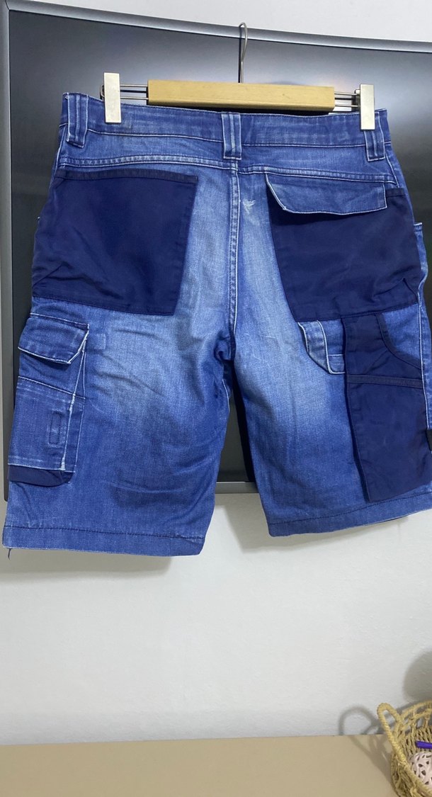 Erkek Renkli Kot Şort Bol Kesim - Görsel 2