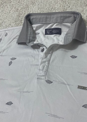 Gri Baskılı Kısa Kollu Polo Tişört - Görsel 2