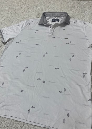 Gri Baskılı Kısa Kollu Polo Tişört - Görsel 3