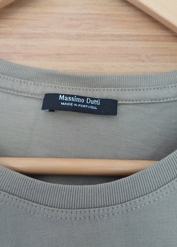 Massimo Dutti Massimo dutti Bej Keten Rahat Kesim Kadın Tişört