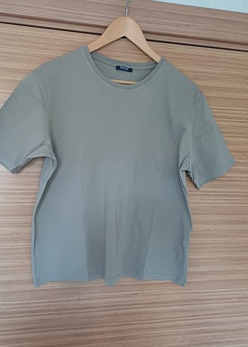 Massimo dutti Bej Keten Rahat Kesim Kadın Tişört