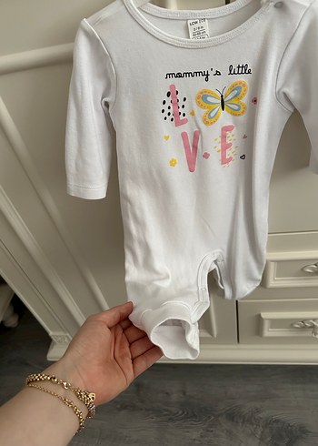LC Waikiki Beyaz Baskılı Bebek Kız Tulum