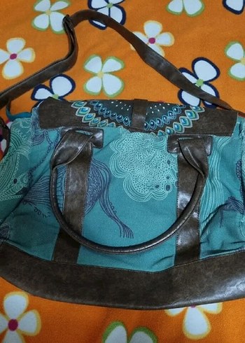 Turkuaz Bağcıklı Bohem Kadın Çanta - Görsel 6