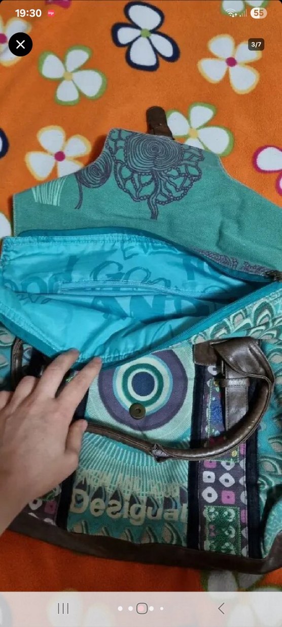 Turkuaz Bağcıklı Bohem Kadın Çanta - Görsel 5