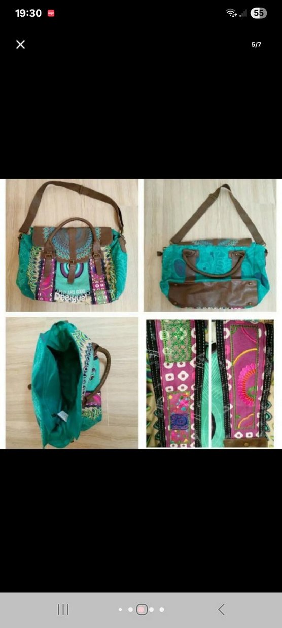 Turkuaz Bağcıklı Bohem Kadın Çanta - Görsel 3