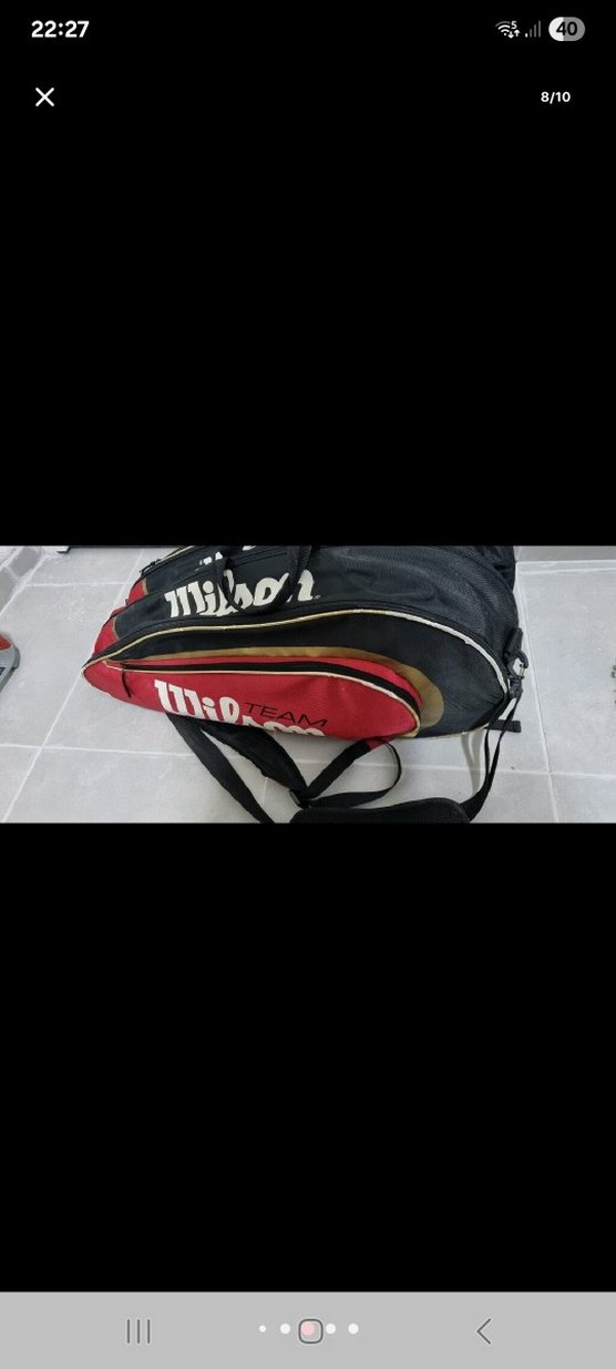 Kırmızı Baskılı Fermuarlı Erkek Spor Çantası - Görsel 3