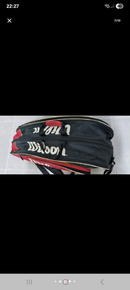 Kırmızı Baskılı Fermuarlı Erkek Spor Çantası - Görsel 4