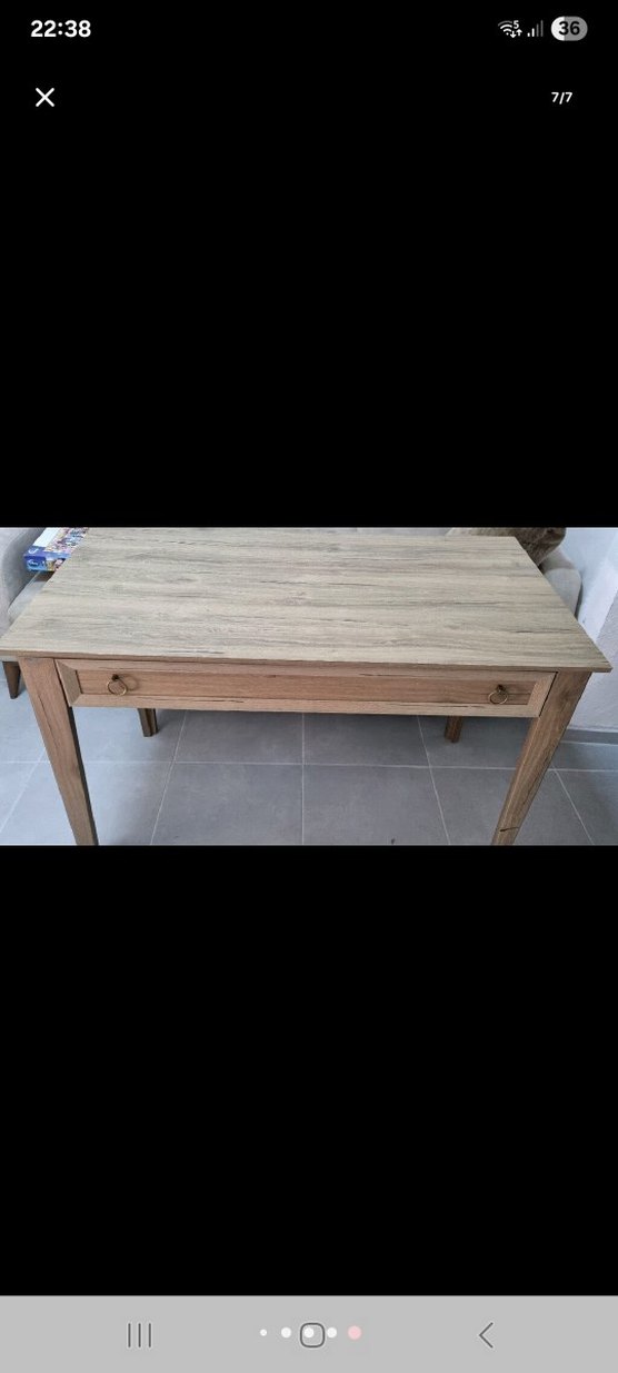 Bej Ahşap Çekmeceli Masa - Görsel 5