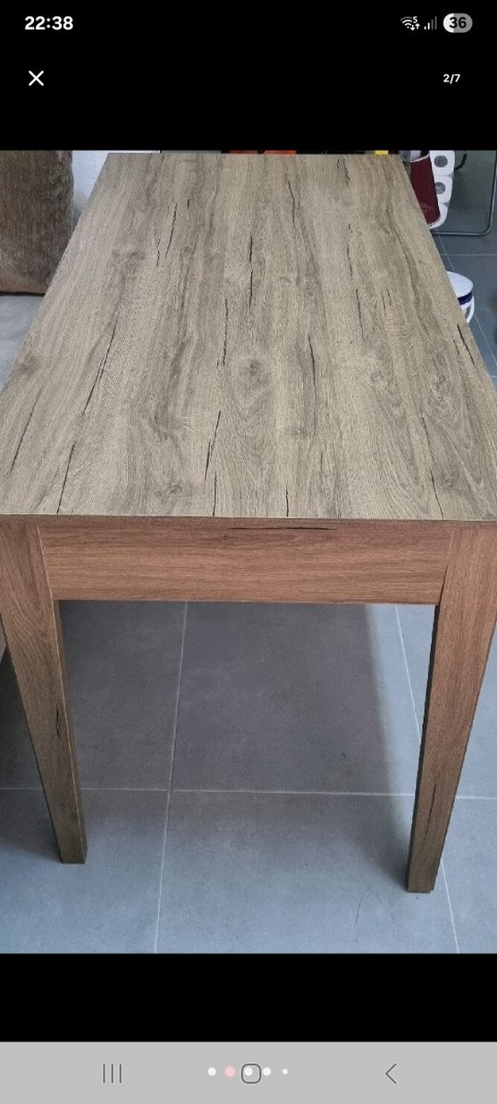 Bej Ahşap Çekmeceli Masa - Görsel 2