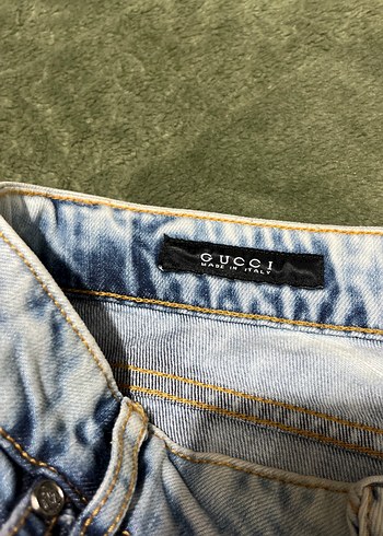 Düğmeli Mavi Batik Desenli Mini Kot Şort - Görsel 5