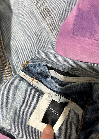 Düğmeli Mavi Batik Desenli Mini Kot Şort - Görsel 4