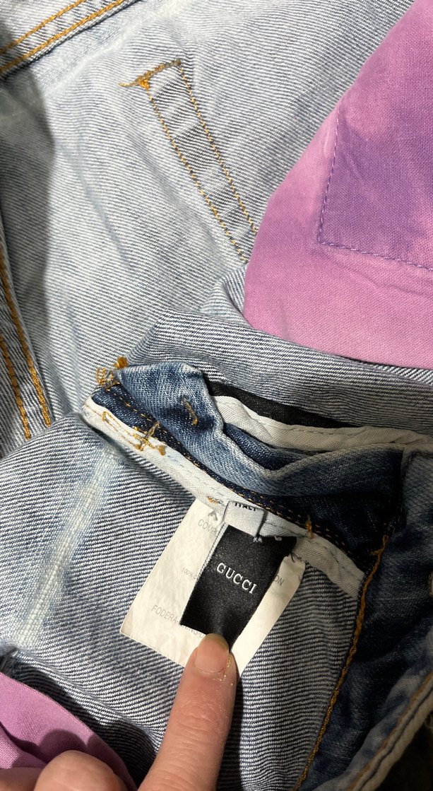 Düğmeli Mavi Batik Desenli Mini Kot Şort - Görsel 4