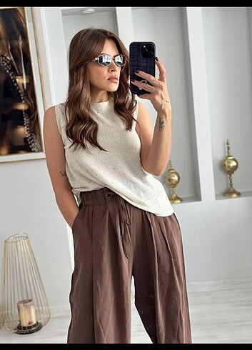 MASSIMO DUTTI TAŞLI BLUZ