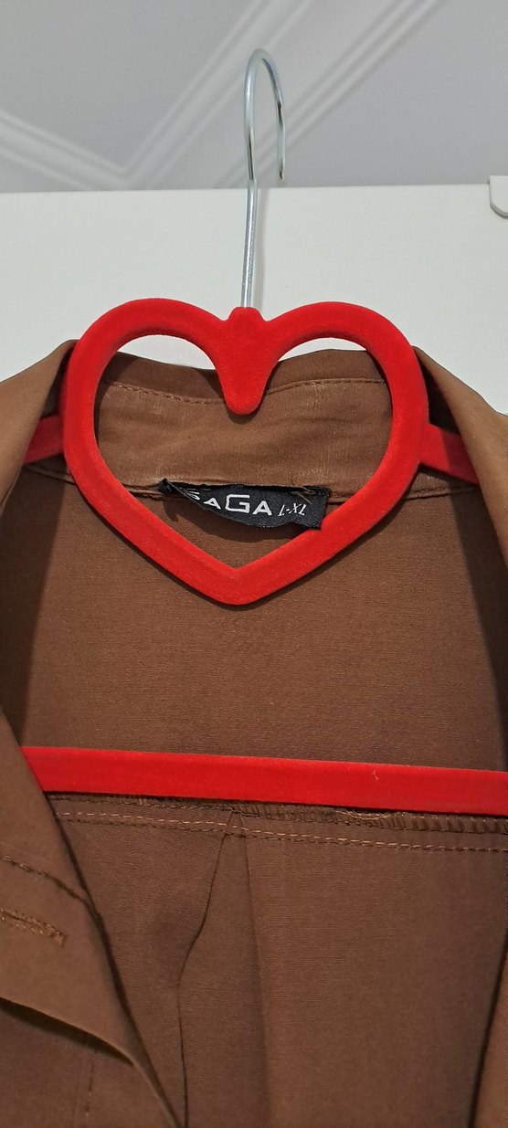 Düğmeli Kahverengi  Keten Gömlek - Görsel 4