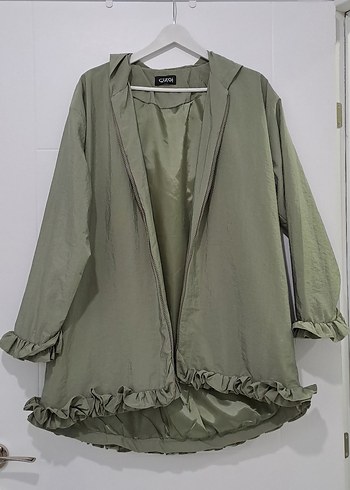 Uzun Kesim, Fırfırlı Keten Kadın Ceket - Görsel 2