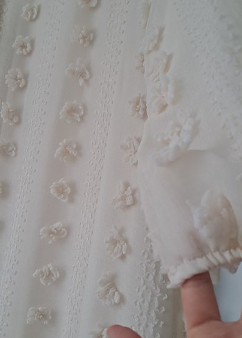 pon ponlu uzun kollu yazlık elbise - Görsel 5