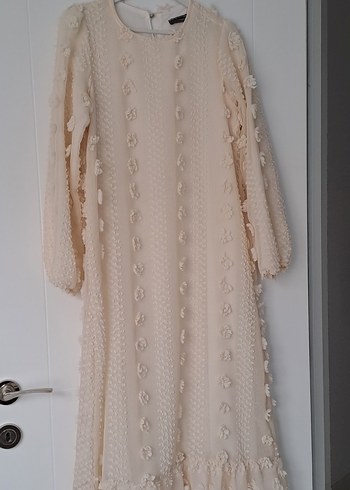 pon ponlu uzun kollu yazlık elbise - Görsel 3