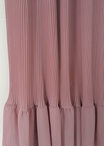 Pudra Pileli Uzun Elbise - Görsel 4
