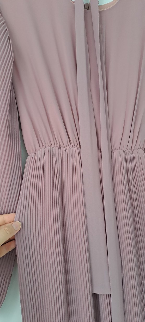 Pudra Pileli Uzun Elbise - Görsel 5