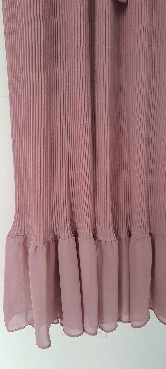 Pudra Pileli Uzun Elbise - Görsel 4