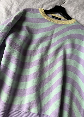Kadın Mor Tonlu Uzun Kollu Triko Kazak - Görsel 2