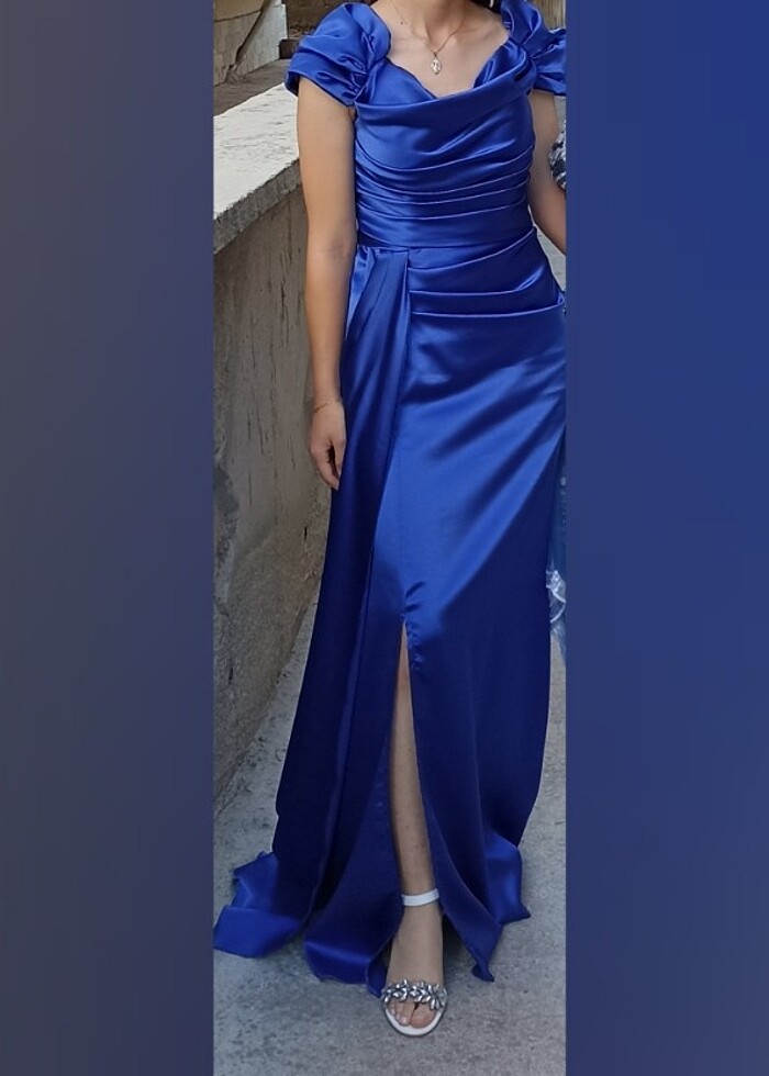 Lacivert abiye elbise ensi markalı  - Görsel 4