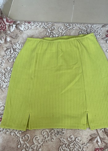 Yeşil Pilili Midi Mini Etek