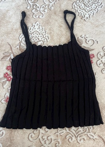 Kadın Siyah Örme Mini Atlet