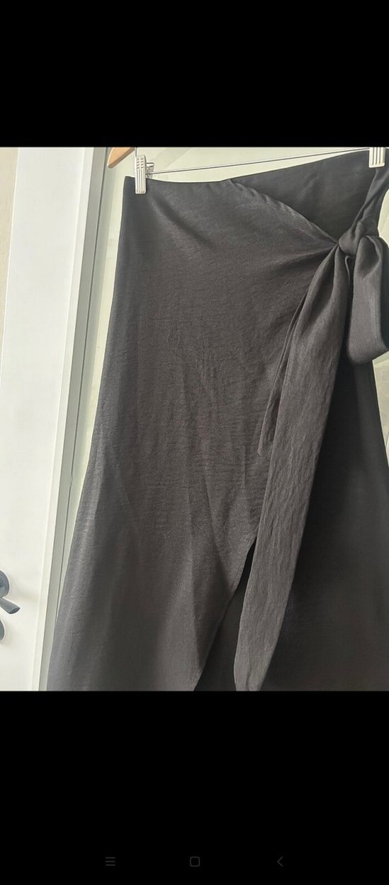 Siyah Kemerli Uzun Kadın Etek - Görsel 3