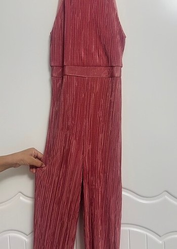 Kadın Pudra Pileli Uzun Tulum - Görsel 2