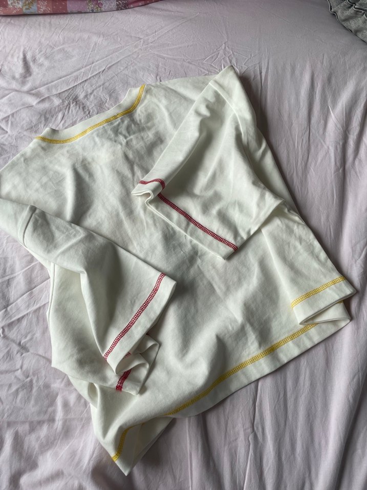 Beyaz Baskılı Kısa Kollu Kız Tişörtü - Görsel 2