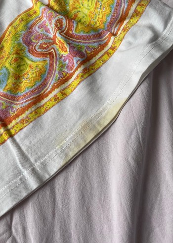 Beyaz Bohem Kız Tişörtü, Fırfırlı, Baskılı - Görsel 2