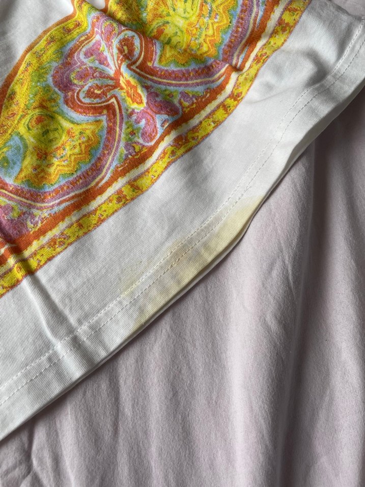 Beyaz Bohem Kız Tişörtü, Fırfırlı, Baskılı - Görsel 2