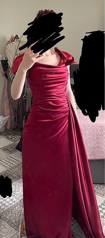 Kadın bordo abiye